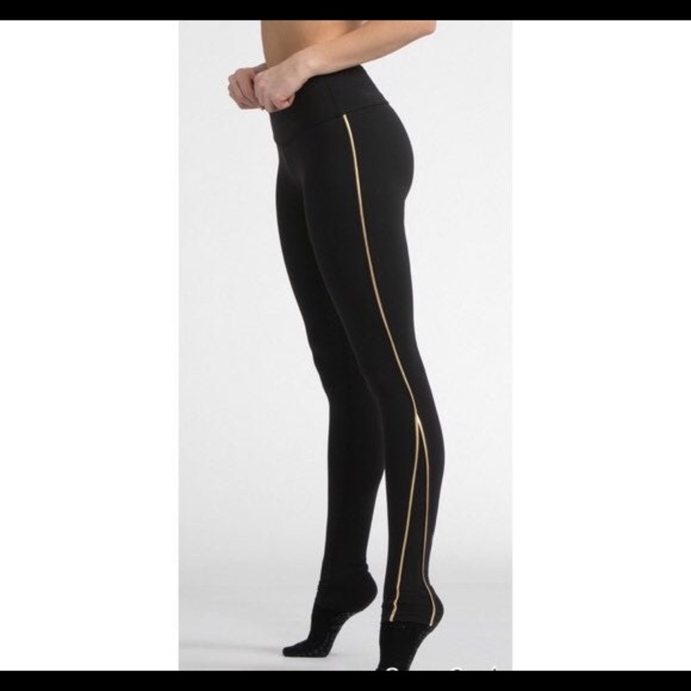 Pure Barre Black and Gold Leggings